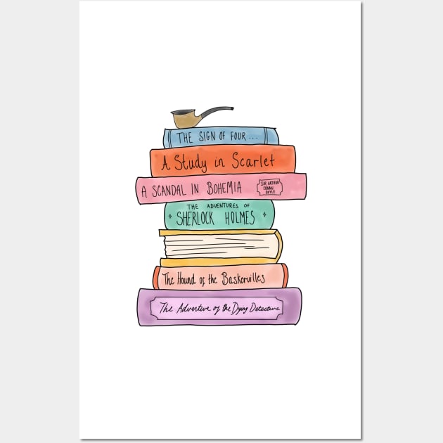 Sherlock Holmes book stack Wall Art by bookloversclub